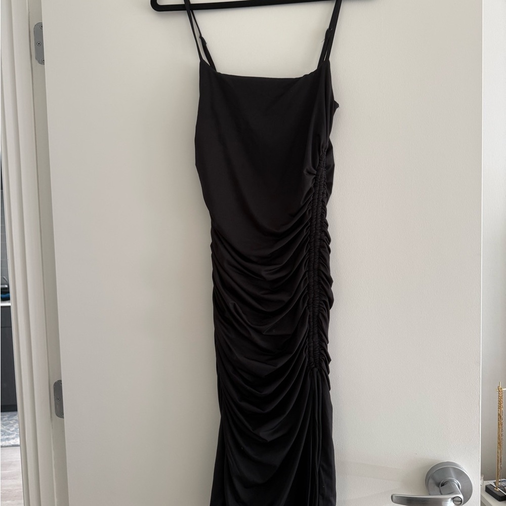 Princess Polly Black Ruched Midi Dress